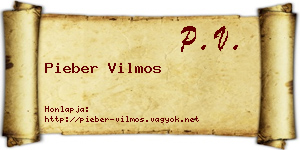 Pieber Vilmos névjegykártya